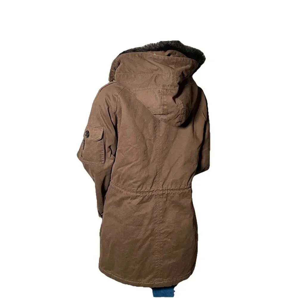 MICHAEL Michael KORS Heavy Jacket with Faux Fur Hood- Medium